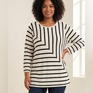 Cyrus Black and White Stripe Top